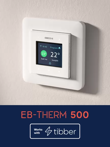 Tibber stöds nu i vår smarta termostat EB-Therm 500